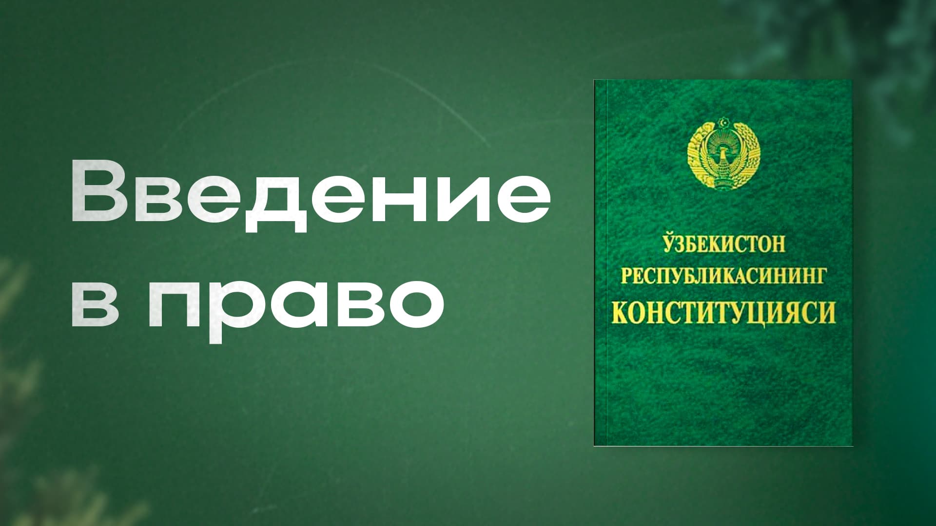 Введение в науку права